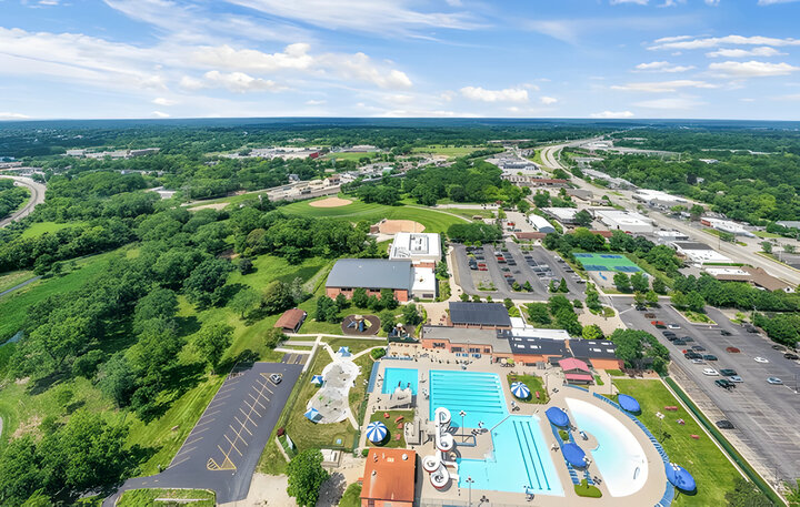 Barrington Illinois Langendorf Park Drone View