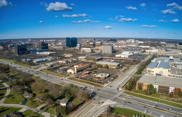 Aerial View of the Chicago's Suburb Schaumburg