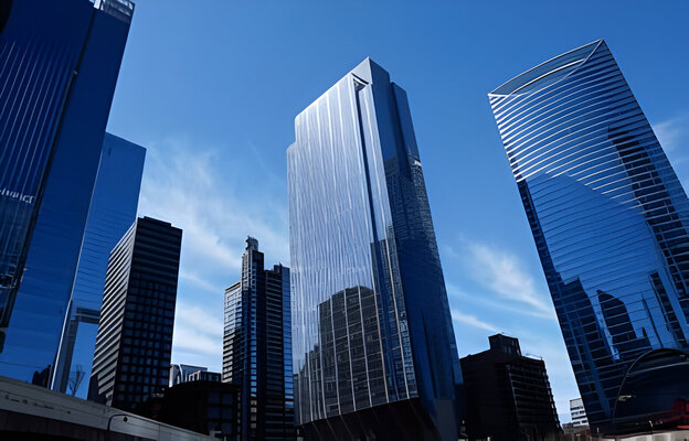 View of the 150 North Riverside Plaza and River Point towers in Chicago