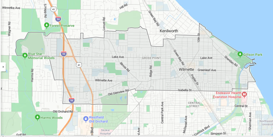 Map of Wilmette Il