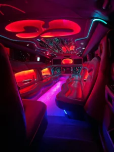 Interior of luxury Hummer Limo Rental