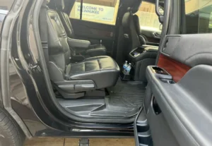 Interior of luxury black car service