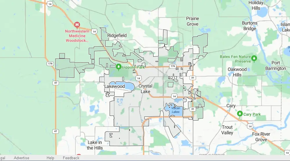 Map of Crystal Lake IL